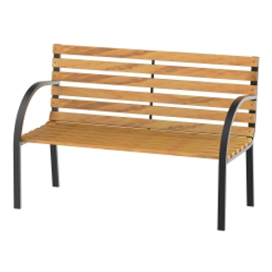 Outsunny Garden Bench, 122Lx60Wx80H cm-Steel/Wood