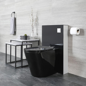 Milano Nero - Black Modern 500mm WC Unit with Back to Wall Toilet