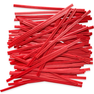 4" Red Plastic Twist Ties - 2000/Pack
