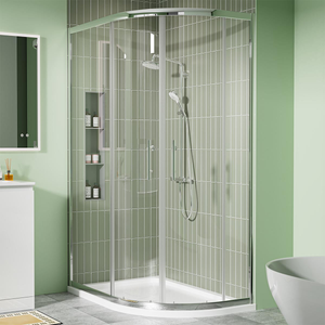 Coral 6mm Offset Quadrant Shower Enclosure Chrome 1200 x 760mm