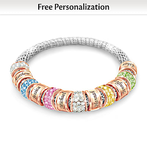Birthstone Family's Loving Embrace Personalized Bracelet