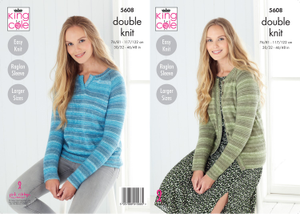 Sweater and Cardigan in King Cole Island Beaches DK (5608)