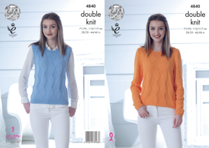 Slipover and Sweater in King Cole Cottonsoft DK (4840)