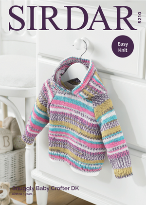 Hooded Sweater in Sirdar Snuggly Baby Crofter DK (5210)