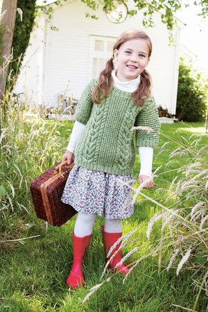 Girls Aran Jumper Knitting Pattern