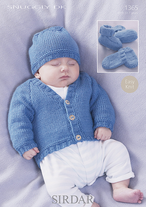 Cardigan, Hat, Bootees and Mittens in Sirdar Snuggly DK (1365)