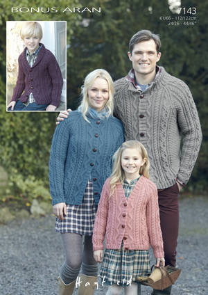 Cardigans in Hayfield Bonus Aran (7143)