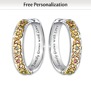 Family Grows With Love Personalized Earrings