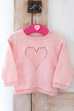Baby Girls Jumper With Heart Knitting Pattern