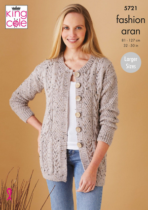 Waistcoat and Jacket in King Cole Fashion Aran (5721)