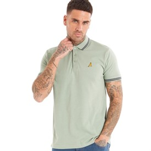 Brave Soul Mens Kanoh Polo Shirt Mint Green/Navy