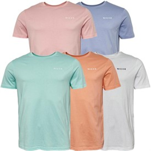 NICCE Mens Kindio Five Pack T-Shirts Lavender/Light Coral/Mint/White/Pink