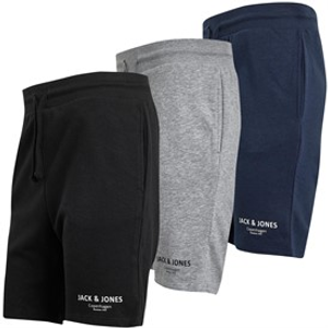 JACK & JONES Mens Heat Three Pack Shorts Black/Light Grey Marl/Navy