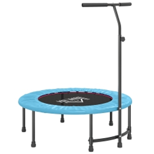 HOMCOM 40" Fitness Trampoline with Adjustable Handle, Rebounder Trampoline, Mini Jumper for Indoor Exercise Workout, Blue