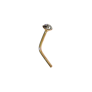 Blue Banana 9ct Gold 0.5mm Nose Stud (Crystal)