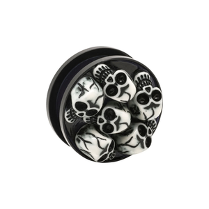 Blue Banana Acrylic Skull Ear Plug 8-30mm (Black)