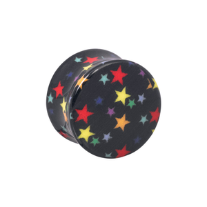 Blue Banana Black Acrylic Star Ear Plug - Piercing Jewellery UK