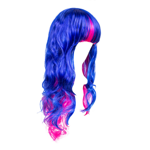 Blue Banana Blue/Pink Long Wig - Unisex Synthetic Hair