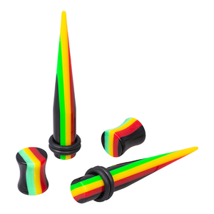 Blue Banana Acrylic Rasta Plug & Stretcher Kit (Multicoloured)