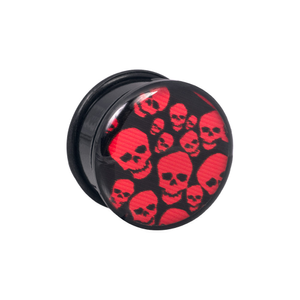 Blue Banana Acrylic Skulls Ear Plug 4-22mm (Red)