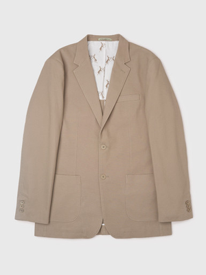 Sand Cotton Canvas Blazer
