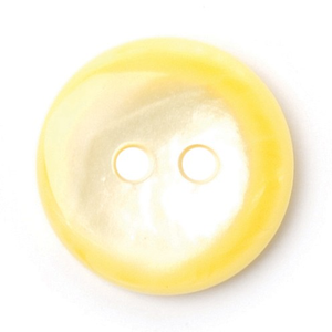 Milward Buttons - Size 13mm, 2 Hole, Shell Effect, Pearl Yellow, Pack of 5