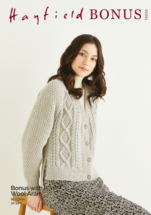 Cardigan in Hayfield Bonus Aran With Wool (10322)