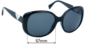 Sunglass Fix Replacement Lenses for Prada SPR15O - 57mm Wide
