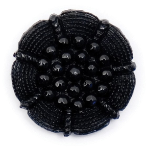 Milward Buttons - Size 19mm, Flower Pattern, Black, Pack of 3
