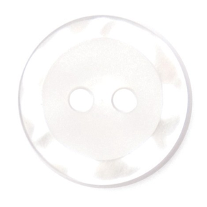 Milward Buttons - Size 13mm, 2 Hole, Pearl Effect, Pearl White, Pack of 6