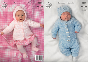 All-in-One, Coat and Hat in King Cole Comfort Aran (3504)