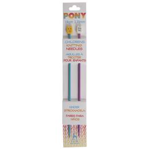 Pony Classic 18cm Coloured Children's Knitting Needles