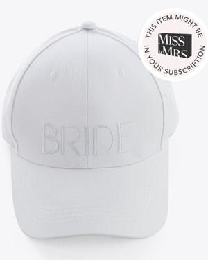 BRIDE Embroidered Baseball Hat - White