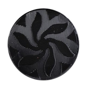 Milward Buttons - Size 22mm, Flower Swirl Effect, Black, Pack of 2