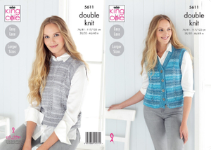 Waistcoat and Slipover in King Cole Island Beaches DK (5611)