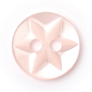 Milward Buttons - Size 10mm, 2 Hole, Star Pattern, Pearl Pink, Pack of 8