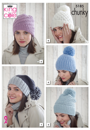 Hats in King Cole Timeless Chunky (5185)
