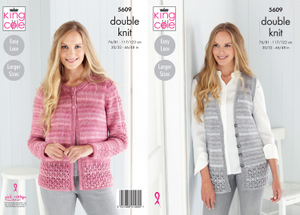 Cardigan and Waistcoat in King Cole Island Beaches DK (5609)