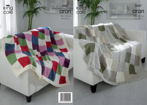Afghan in King Cole Fashion Aran (3457)