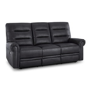Eastbourne Recliner 3 Seater with USB in Miller Grey Fabric