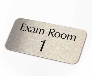 Frameless Office/Exam Room Name Plate Sign - 4" x 2"