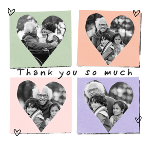 Moonpig Four Heart Photo Frames Thank You Photo Upload Card