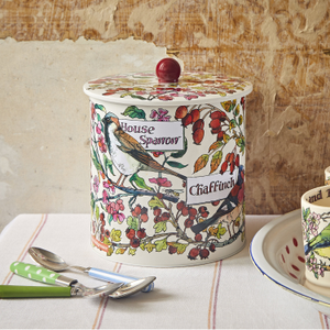 Birds In The Hedgerow Tin Biscuit Barrel