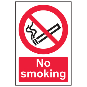No Smoking Sign-No Smoking-150x200mm-Portrait-2mm Rigid Plastic