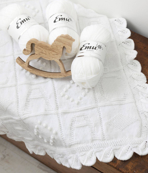 Alphabet Cot Blanket in Emu Classic DK (1016)