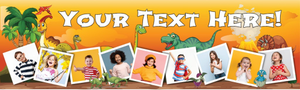 Personalised Happy Birthday Banner - Kids Dinosaur Party - 1 Photo Upload