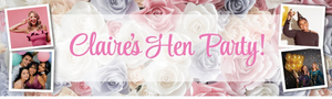 Personalised Hen Do Banner - Roses Hen Party - Custom Name &amp; 4 Photo Upload
