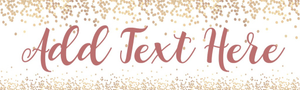 Personalised Party Banner - Gold &amp; Pink - Custom Text