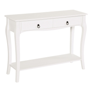 HOMCOM Console Table Modern Sofa Side Desk with Storage Shelves Drawers for Living Room Entryway Bedroom Ivory White
