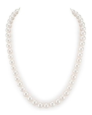 7.5-8.5mm White Freshwater Pearl Necklace - AAA Quality